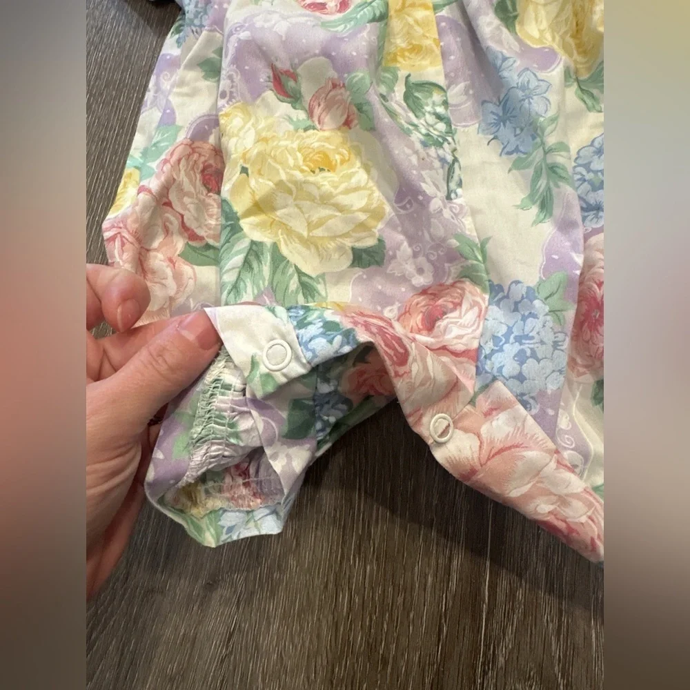 Vintage floral baby romper